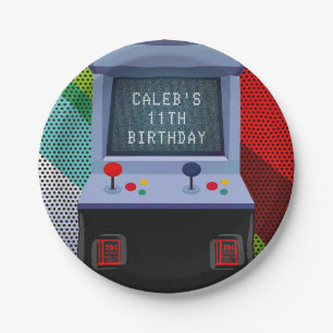 Arcade Videogame Verjaardagsfeestje Papieren Bordje