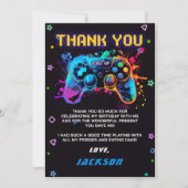 Arcade Videospel Level Up Verjaardag Bedankkaart (Voorkant)