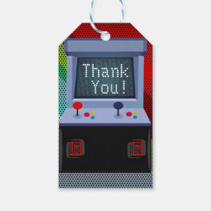 Arcade-videospel verjaardagsfeest cadeautje cadeaulabel