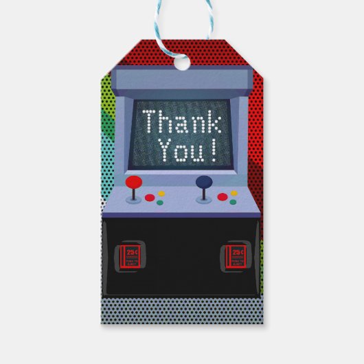 Arcade-videospel verjaardagsfeest cadeautje cadeaulabel (Voorkant)