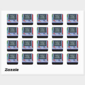 Arcade-videospel verjaardagsfeest cadeautje vierkante sticker (Vel)