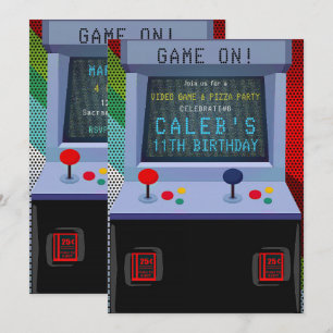 Arcade Videospel Verjaardagsfeestje Kaart