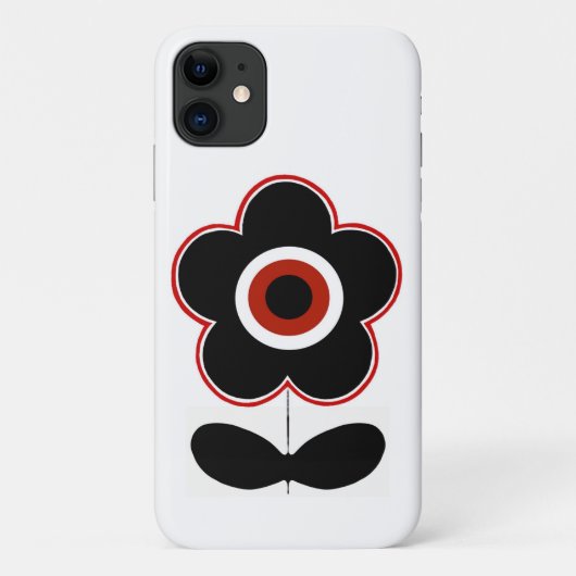 Arcades Retro Black Red Flower Power-draagtas Case-Mate iPhone Case (Achterkant)