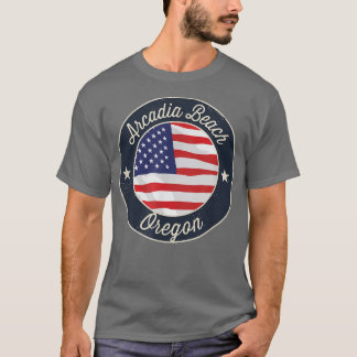 Arcadia Beach - Patriotic Oregon Souvenir T-Shirt