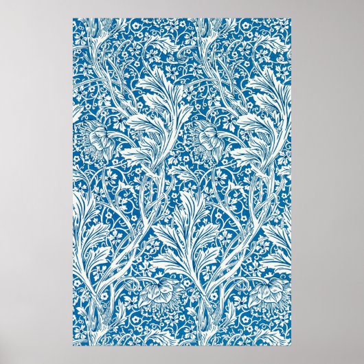 Arcadia Blue Floral Wallpaper van mei Morris Poster (Voorkant)