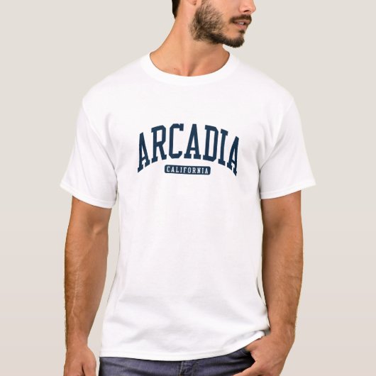 Arcadia California College University Style Nav T-shirt (Voorkant)