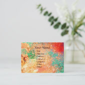 ARCADIA, MAGIC GOLD FLORAL SPARKLES Red Pink Green Visitekaartje (Staand voorkant)