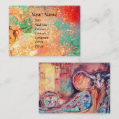 ARCADIA, MAGIC GOLD FLORAL SPARKLES Red Pink Green Visitekaartje (Voorkant / Achterkant)