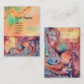 ARCADIA, MAGIC GOLD FLORAL SPARKLES Red Pink Green Visitekaartje (Voorkant / Achterkant)