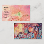 ARCADIA/MAGIC GOLD SPARKLES Roze groen Visitekaartje (Voorkant / Achterkant)