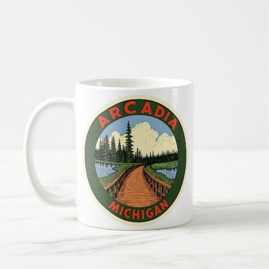 Arcadia Michigan Vintage Koffiemok (Links)