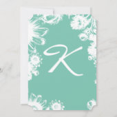 Arcadia Mint  Floral Wedding Invitations Kaart (Achterkant)