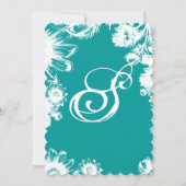 Arcadia Minty Blue Boho Bloemen Huwelijksuitnodigi Kaart (Achterkant)