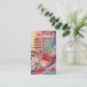 ARCADIA, Red Blue Silver Abstract Visitekaartje (Staand voorkant)