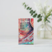 ARCADIA, Red Blue Silver Abstract Visitekaartje (Staand voorkant)