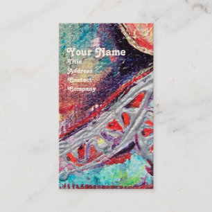 ARCADIA, Red Blue Silver Abstract Visitekaartje