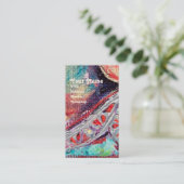 ARCADIA, Red Blue Silver Abstract Visitekaartje (Staand voorkant)