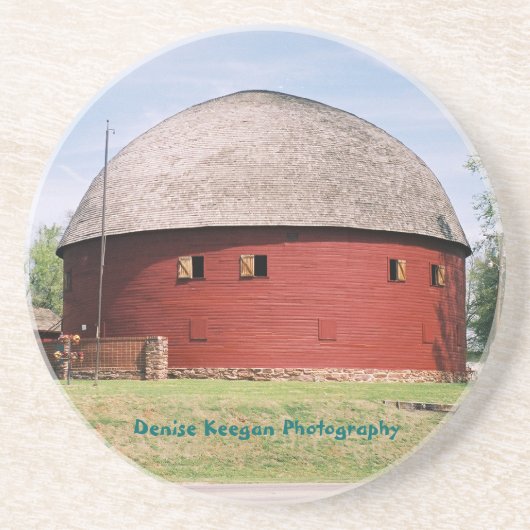 Arcadia Round Barn in Arcadia, oké Zandsteen Onderzetter (Voorkant)