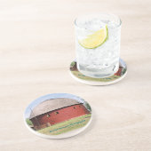 Arcadia Round Barn in Arcadia, oké Zandsteen Onderzetter (Zijkant)