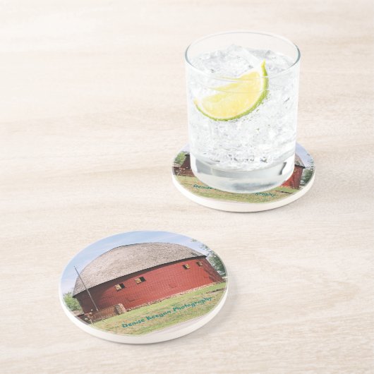 Arcadia Round Barn in Arcadia, oké Zandsteen Onderzetter (Zijkant)