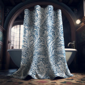 Arcadia William Morris Hawthorn Leaves Pattern Douchegordijn