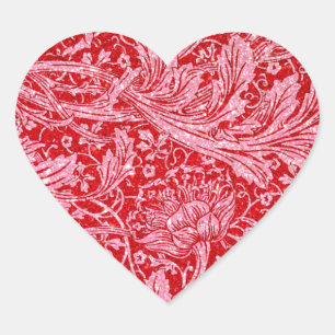 Arcadia, , zacht glitter rood en wit hart sticker