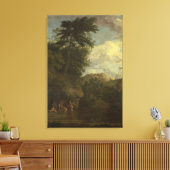 Arcadiaans Landschap met Diana Bathing, Johannes G Canvas Afdruk (Insitu (Woonkamer))
