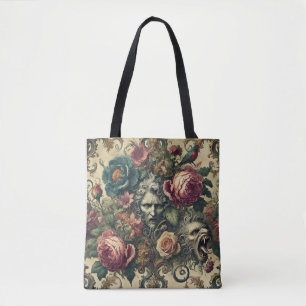 Arcane Atelier – Signature Gothic Floral All-Over Tote Bag