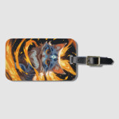 Arcane Ember: Het Vlammende Kitten Vertrouwd Bagagelabel (Voorkant (horizontaal))