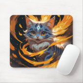 Arcane Ember: Het Vlammende Kitten Vertrouwd Muismat (Met muis)