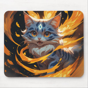 Arcane Ember: Het Vlammende Kitten Vertrouwd Muismat