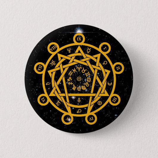 Arcane Enneagram Ronde Button 5,7 Cm (Voorkant)