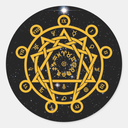 Arcane Enneagram Ronde Sticker (Voorkant)