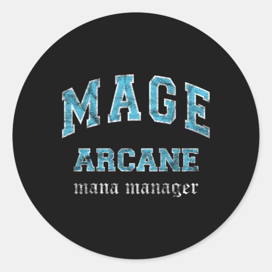 Arcane Mage Mmo Gamer Ronde Sticker (Voorkant)