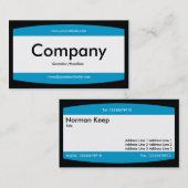 Arced rechthoek - blauw (0099CC) Visitekaartje (Voorkant / Achterkant)