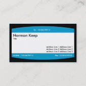 Arced rechthoek - blauw (0099CC) Visitekaartje (Achterkant)