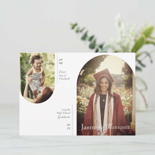 Arch 2 Foto en nu Afstuderen aankondiging (Staand voorkant)