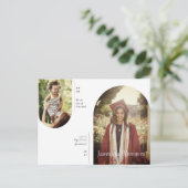 Arch 2 Foto en nu Afstuderen aankondiging Briefkaart (Staand voorkant)