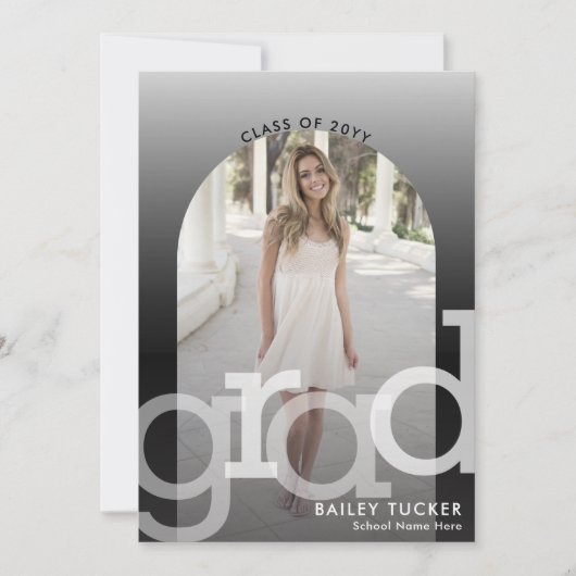Arch 2-foto Ombre Afstuderen aankondiging (Voorkant)