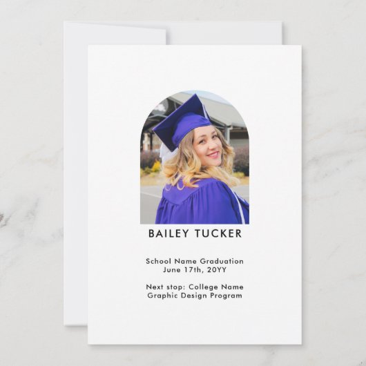 Arch 2-foto Ombre Afstuderen aankondiging (Achterkant)