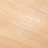 Arch Acryl Chic Witte Tekst Trouw Save The Date Uitnodigingen (Laagn)