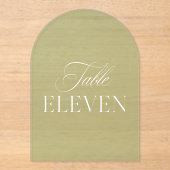 Arch Acryl Groen Trouwtafel Elf Nummer Uitnodigingen (Voorkant)