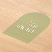 Arch Acryl Sage Groene Trouwtafel Acht Nummer Acryl Uitnodigingen (Laagn)