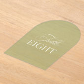 Arch Acryl Sage Groene Trouwtafel Acht Nummer Uitnodigingen (Laagn)
