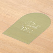 Arch Acryl Sage Groene Trouwtafel Tien Nummer Uitnodigingen (Laagn)