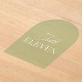 Arch Acrylic Green Wedding Table Eleven Number Acryl Uitnodigingen (Laagn)