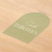 Arch Acrylic Green Wedding Table Thirteen Number Acryl Uitnodigingen (Laagn)