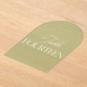 Arch Acrylic Sage Green Wedding Table 14 Number Acryl Uitnodigingen (Laagn)