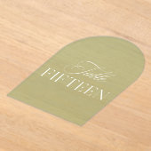 Arch Acrylic Sage Green Wedding Table 15 Number Acryl Uitnodigingen (Laagn)