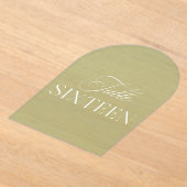 Arch Acrylic Sage Green Wedding Table 16 Number Acryl Uitnodigingen (Laagn)